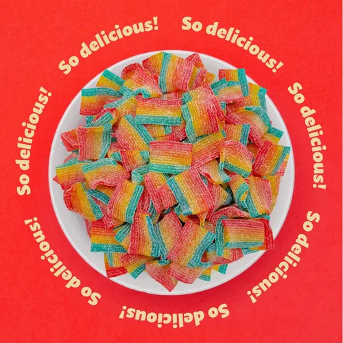 Miniatura 6 de Sour Mini Belts Gummy Candy Bolsa de 2 libras Golosinas lijadas con azúcar