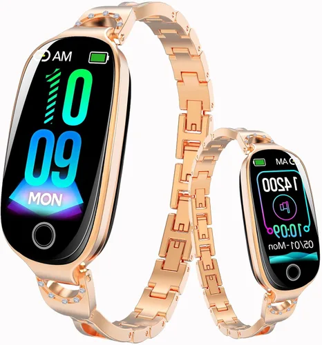 Miniatura 10 de Rastreador de actividad física para mujer, reloj inteligente de fitness con monitoreo del sueño, monitor de frecuencia cardíaca, contador de pasos