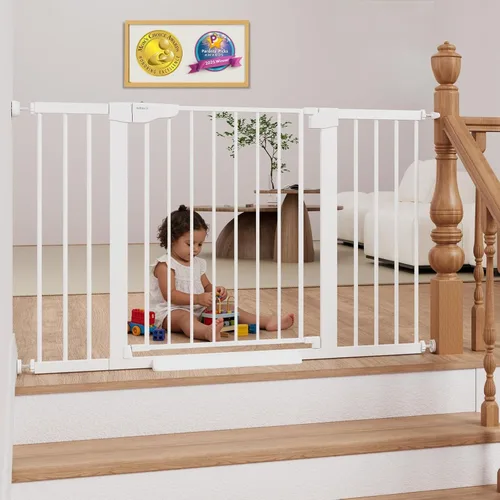 Miniatura 37 de Cumbor Puerta de bebé extra alta de 36 pulgadas para escaleras, puerta para perros de 29.7-40.6 pulgadas de ancho para puertas, puertas de mascotas