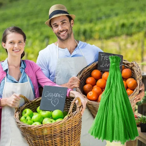Miniatura 6 de 100 piezas de bolsas de malla reutilizables para productos, bolsa de malla para cebollas y frutas y bolsa para hervir mariscos, bolsas de Verde