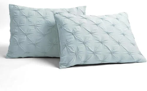 Miniatura 4 de Lush Decor Ravello Pintuck Juego de Edredón – Juego de ropa de cama texturizada de lujo de 5 piezas – Decoración tradicional de dormitorio inspirada