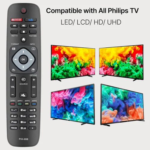 Miniatura 2 de Mando a distancia universal para Philips Smart TV, mando a distancia NH500UP PHI-958 NH500UW NH503UP para televisores LED LCD HDTV 2K 4K UHD