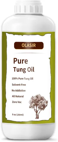 Aceite Tung puro 100% natural de 8 onzas para acabado de madera, seguro de grado alimenticio, aceite Tung impermeable para suelos de madera, muebles