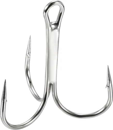 Miniatura 13 de PATIKIL Anzuelos de pescado agudos de acero al carbono, gancho de curva redondo afilado Gancho de púas triple para agua dulce y salada Blanco