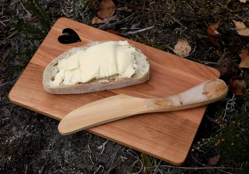 Miniatura 2 de Saaremaa Nordic Art Store - Cuchillo de mantequilla de madera de enebro hecho a mano con mango de mosaico