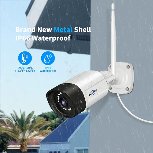 Miniatura 8 de Hiseeu Cámara de seguridad inalámbrica Pro de 5 MP para exteriores, seguridad del hogar, visión nocturna a color, WiFi de 2.4 GHz y 5 GHz, tarjeta