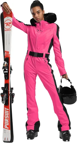 Miniatura 37 de GSOU SNOW Traje de esquí para mujer, traje de nieve de una pieza, para snowboard, delgado, aislante, impermeable, resistente al viento