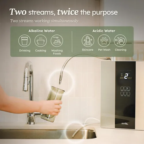 Miniatura 6 de Máquina de agua alcalina IVYEL PL fabricada en Corea, ionizador de agua, produce agua alcalina pH 8.5-10.0/agua ácida/agua de hidrógeno/filtro