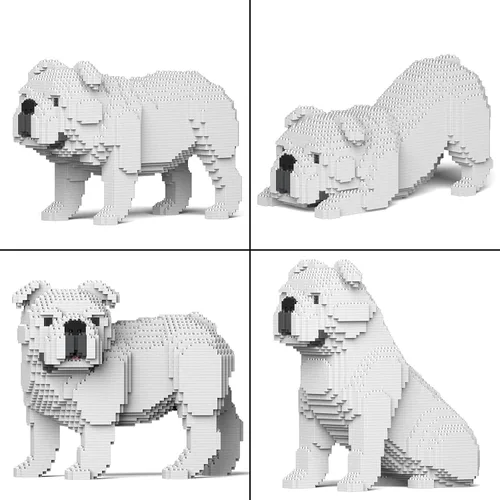 Miniatura 11 de JEKCA Bulldog inglés 4 en 1 paquete 01S-M04 Bloques de construcción de plástico para perros Edad 14 +