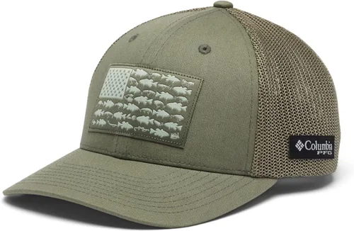 Miniatura 923 de Columbia - Gorra de malla con bandera con árboles unisex para adultos, corona alta