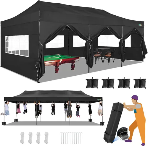 Miniatura 32 de COBIZI Tienda de campaña desplegable de 6.6 x 6.6 pies, toldo resistente, fácil de instalar, impermeable, para exteriores, fiestas, playa, jardín