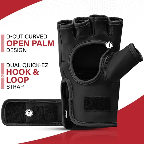 Miniatura 7 de BEAST RAGE Guantes de artes marciales para hombres y mujeres, guantes de artes marciales para combate, palma ventilada, cuero vegano, lucha