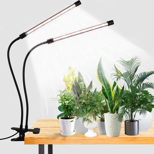 GooingTop Luz LED de crecimiento, 6000 K, lámpara de cultivo de plantas con clip de espectro completo con LED blanco y rojo para plantas de