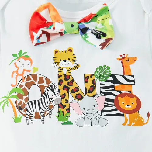 Miniatura 2 de MOMMY'S NEW MAN Traje de primer cumpleaños de melón para bebés y niños pequeños + pantalones cortos + tirantes para sesión de fotos