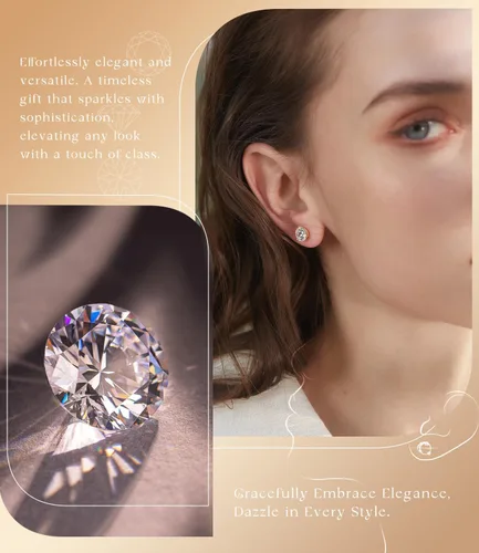 Miniatura 8 de Aretes tipo dormilona Stunning Flame de plata chapada en oro de 18 quilates y con diamantes de imitación de circonia cúbica