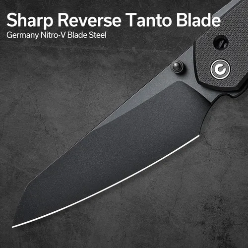 Miniatura 3 de CIVIVI Vision FG - Cuchillo de bolsillo para EDC, Superlock plegable con mango de 3.54 pulgadas Inversa Tanto Nitro-V Blade G-10, regalo ideal