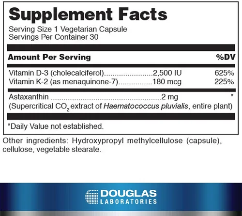 Miniatura 2 de Douglas Laboratories K2-D3 con astaxantina - Soporte antioxidante para huesos, función inmune y salud vascular* - Con menaquinona-7 y vitamina D