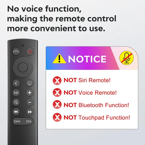 Miniatura 4 de Mando a distancia de repuesto para Apple TV 4K/HD (no Siri y control de voz)