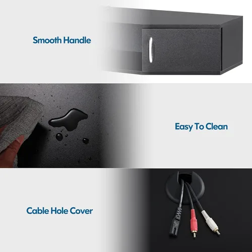 Miniatura 4 de FITUEYES Soporte flotante para TV montado en la pared, estante de TV con puerta, consola multimedia de madera, centro de entretenimiento debajo