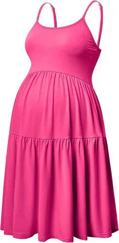 Miniatura 96 de GINKANA Vestido de maternidad sin mangas para mujer, con tirantes ajustables, vestido casual de verano para uso diario o baby shower