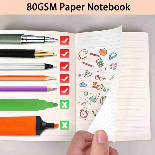 Miniatura 3 de Paquete de 10 cuadernos de papel kraft rayados A5 a granel, papel grueso de 80 GSM, 36 hojas 72 páginas (actualizado de 30 hojas y 60 páginas)