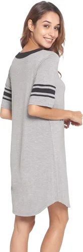 Miniatura 2 de WiWi Bamboo Viscose Nightgowns for Women 34 Sleeve Nightshirts Sleep Shirt Plus Size Sleepwear Pajamas Dress S-4X