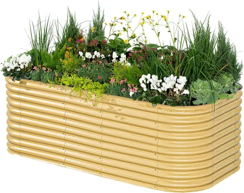 Miniatura 35 de Vego garden Jardinera elevada redonda de 32 pulgadas de alto y 42 pulgadas para jardín, para verduras, flores, patio, gris moderno
