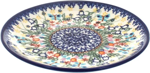 Miniatura 12 de Platos de postre amarillos Alyssa de cerámica polaca de Blue Rose - Diámetro de 7.5" - Hermoso plato para pastel, aperitivos o bocadillos