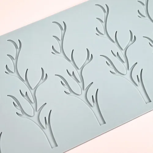 Miniatura 7 de TUKE Molde de silicona 3D para ramas de tuile de fondant para hornear, arcilla polimérica, manualidades de azúcar - Diseño de encaje de caramelo