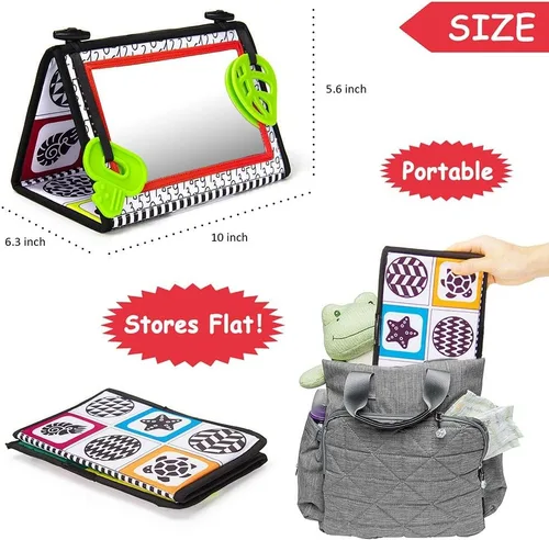 Miniatura 3 de teytoy Juguetes de espejo para bebé con mordedores, doble color blanco y negro, de alto contraste, juguetes de 0 a 6 meses, juguetes de desarrollo