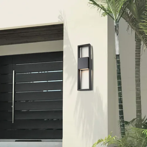 Miniatura 4 de WAC Lighting dweLED, Archetype 24in LED centrada en luz de pared interior y exterior 3000K en negro