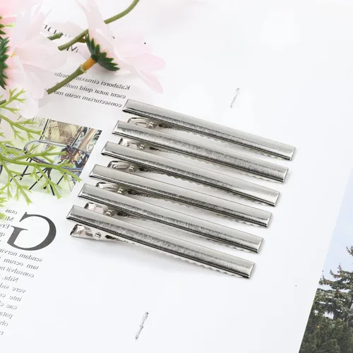 Miniatura 7 de Lawie Paquete de 100 pinzas de cocodrilo de metal para el pelo de cocodrilo de 2.953 in, pinzas para el cabello, pinzas para el cabello, pinzas