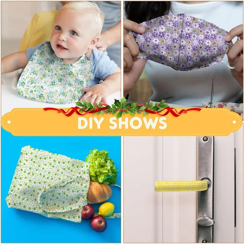 Miniatura 6 de Macarrie 35 piezas de tela de retazos de tela 100% algodón para coser acolchados, paquetes de cuadrados estampados florales, suministros de costura