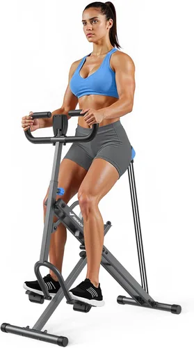 Máquina de sentadillas, MERACH R07 2 en 1, máquina de remo para sentadillas, fácil instalación y equipo de ejercicio plegable, máquina de Gris