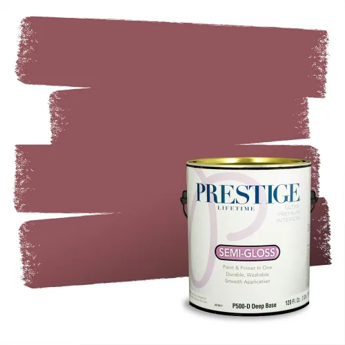 Miniatura 204 de Prestige Paints Pintura exterior e imprimación en uno, 1 galón, plano, coincidencia comparable de Valspar* Amber Rose*