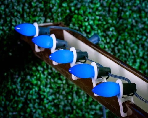 Miniatura 3 de Novelty Lights Paquete de 25 bombillas de repuesto de cerámica C9 para exteriores, azul, base intermedia E17/C9, 7 W