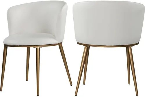 Miniatura 10 de Meridian Furniture Skylar Collection Modern Silla de comedor tapizada contemporánea con respaldo redondeado y patas de hierro resistentes, juego