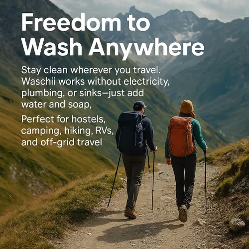 Miniatura 5 de Waschii Pocket-Sized Travel Clothes Washer for Camping, Hostels & Vanlife – Compact, Leakproof, Eco-Friendly – No Power or Sink Needed