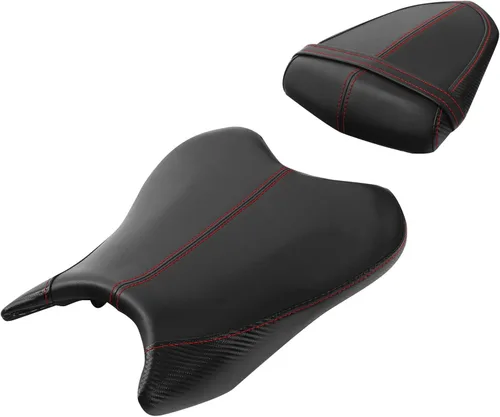 Miniatura 11 de TCT-MOTORPARTS Fundas de asiento delantero y trasero de motocicleta para Yamaha YZFR6 YZF R6 YZF-R6 2006-2007 (negro y rojo #1)