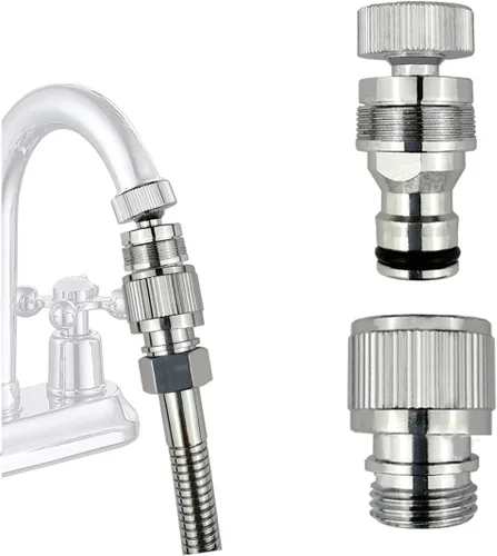 Lavavajillas, adaptador de acoplamiento a presión, manguera de ducha, manguera de jardín (3/4GHT) conexión rápida, para baño/cocina, adaptador de