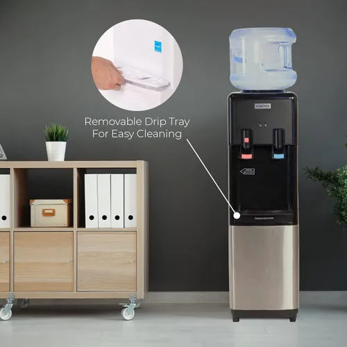 Miniatura 5 de Igloo dispensador de agua con carga superior – Dispensa agua fría y caliente – Negro y acero inoxidable, con capacidad para jarras de 3 y 5 galones