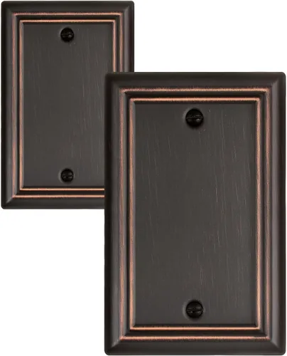 Miniatura 21 de Cubiertas de Enchufe Decorador Doble, Placas de Pared de Bronce Envejecido para Interruptor de Regulador, Enchufe GFCI y Receptáculo, Placas