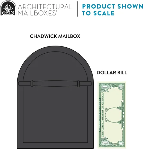 Miniatura 7 de Architectural Mailboxes Chadwick Buzón de correo de montaje en poste de acero galvanizado, 8950B-10, color negro, capacidad media