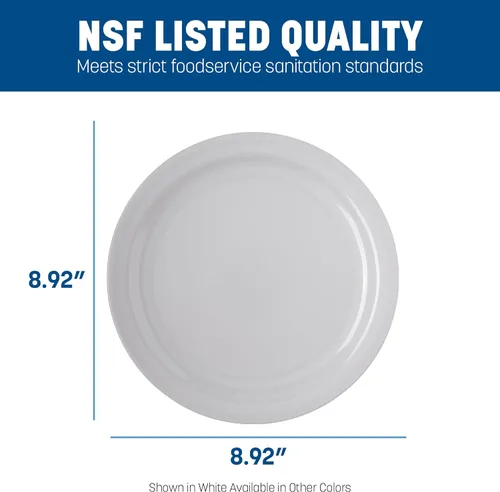 Miniatura 4 de Carlisle FoodService Products Kingline - Plato llano de plástico reutilizable para el hogar y restaurantes, melamina, 9 pulgadas, blanco
