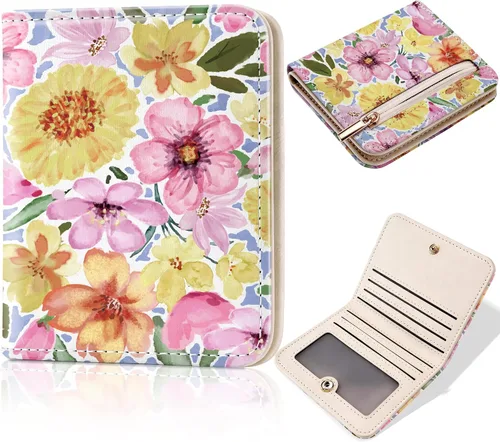 Miniatura 24 de Toughergun Billetera para Mujeres con Bloqueo RFID, Pequeña, Compacta, Bifold de Cuero de Lujo, Billetera de Bolsillo para Damas, Mini Monedero