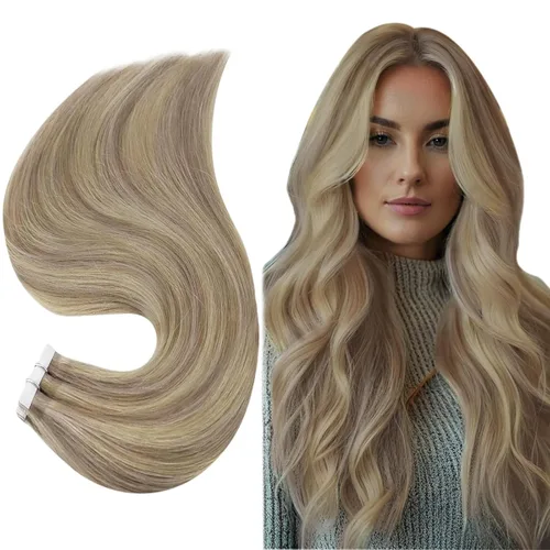 Miniatura 19 de Full Shine Invisi Edge - Extensiones de cabello con cinta adhesiva invisible de 36 cm, color 1 negro, máquina Remy, extensiones de cabello humano
