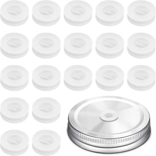 20 piezas de silicona para agujero para pajilla, tapa para tarro de masón, ojales cruzados para tazas, tapas de pajilla, tapón de silicona para