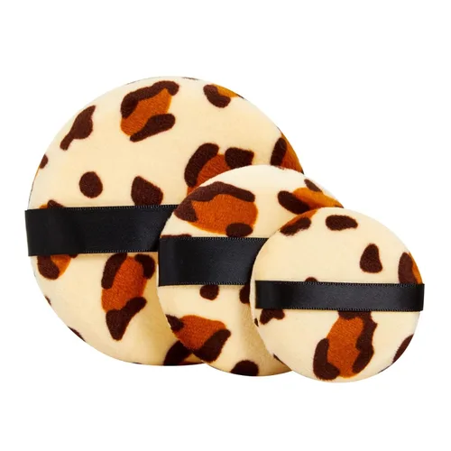 Miniatura 7 de Glamlily Paquete de 24 polvos de maquillaje con estampado de leopardo para polvo suelto y prensado, extra grande, grande, pequeño (3 tamaños)