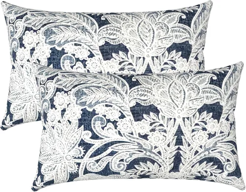 Miniatura 49 de LVTXIII Juego de 2 almohadas lumbares para patio, 12 x 20 pulgadas, resistentes a la decoloración, para exteriores con interiores, cojines lumbares