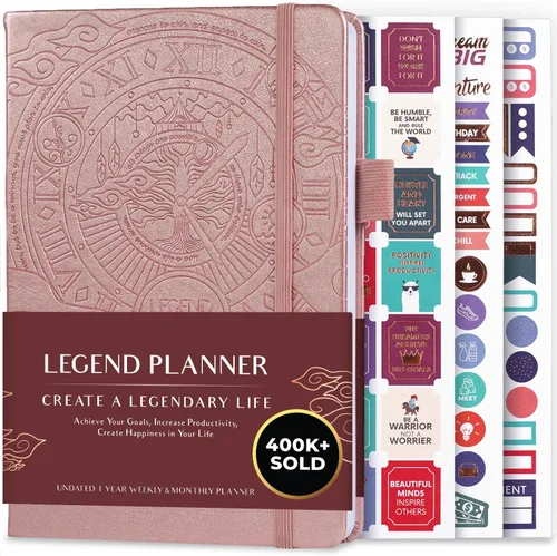 Miniatura 18 de Planificador Legend – planificador de vida semanal y mensual sin fecha para alcanzar tus objetivos y vivir feliz. Cuaderno organizador, diario